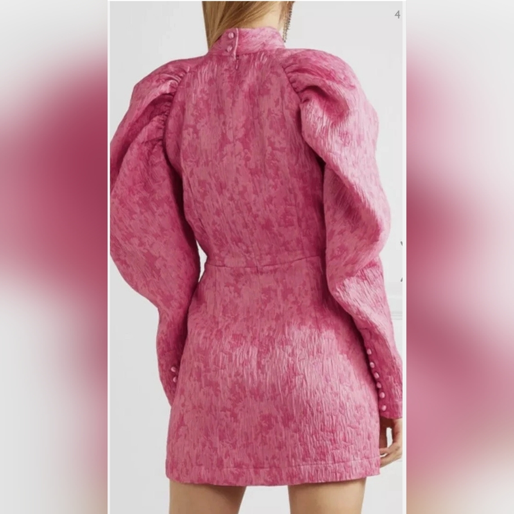 ✨ Iconic ROTATE Statement Mini - Pink Jacquard & Dramatic Sleeves ✨ - Picture 3 of 5